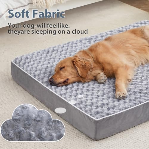 WNPETHOME Orthopedic Washable Dog Beds Medium Sized Dog to Sleep Cozy, Grey