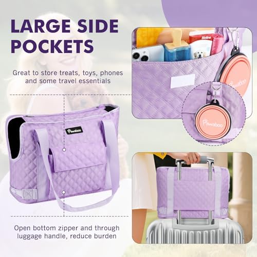 Pawaboo Dog Purse Carrier for Small Dogs with Pocket,Up to 11Lbs