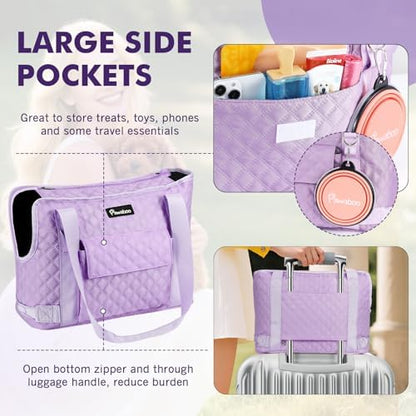 Pawaboo Dog Purse Carrier for Small Dogs with Pocket,Up to 11Lbs