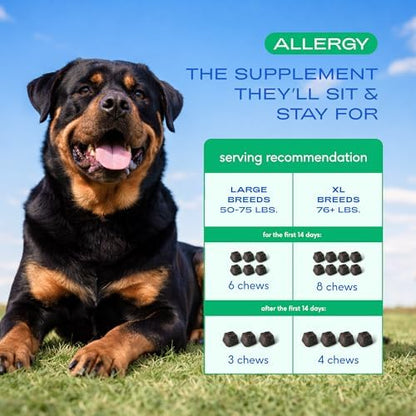 Native Pet Dog Allergy Chews for Medium Breeds - Itchy Skin and Seasonal Itch Support - Colostrum, Probiotics, Spirulina - 120 Chews