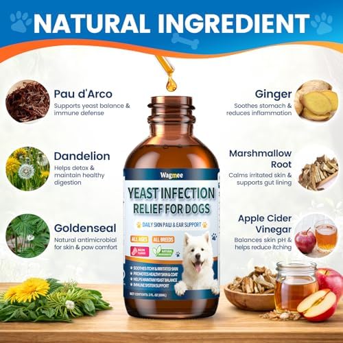 Yeast Infection Treatment Drops for Dogs, Itch Allergy Ear Paw Support 60ml