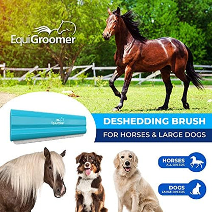 EquiGroomer 8-Inch Deshedding Brush for Dogs & Horses, Turquoise