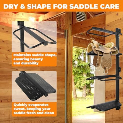 Sidasu 4 Tier Saddle Rack Wall Mount Detachable, Heavy Duty Saddle Stand