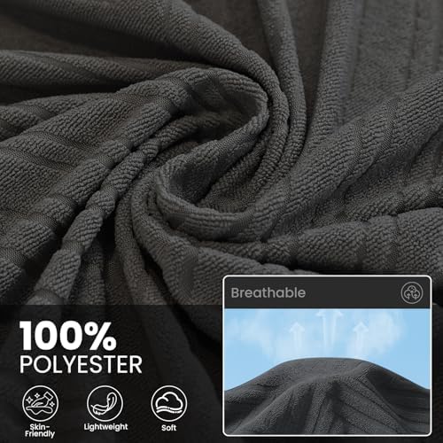L Shaped Sectional Couch Cover 2 Piece, XX-Large, Dark Grey
