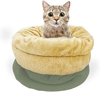 4 in 1 Self Warming Burrow Cat Bed Hideway Sleeping Cuddle Cave