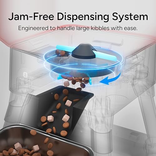 14L Automatic Dog Feeder for Large Breed – Extra Large Capacity, Anti-Blockage, Timed Auto Dog Food Dispenser, Dual Power Supply, Stainless Steel Bowl