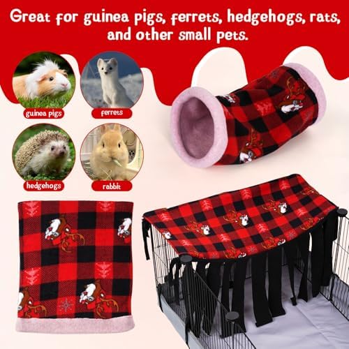 NAPLORD Guinea Pig Hideout, Guinea Pig Fleece Forest,1x2 C&C Fleece Forest for Guinea Pigs, Hedgehog, Bunny,Small Pets