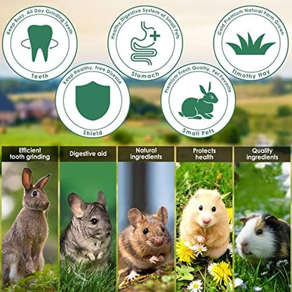 ERKOON 100% Edible Premium Timothy Hay Chew A Bowl for Rabbits, Chinchilla Treats, Chew Toys for Teeth Guinea Pigs and Mice