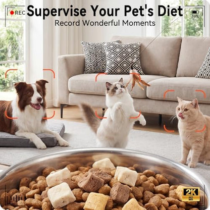 Automatic Cat Feeder with 2K Camera: 5G WiFi Automatic Dog Feeder