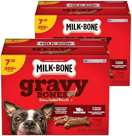 Milk-Bone GravyBones Dog Biscuits, Small Dog Treats, 7 lb. (Pack of 2)