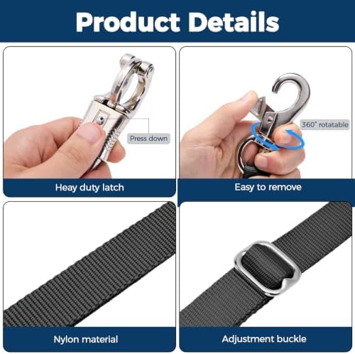 Cross Ties for Horse, 4 Pack Adjustable Nylon Cross Ties with Tie Rings
