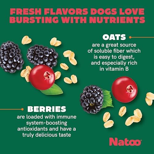 NATOO Biscuits for Small Dogs & Puppies, Oats & Berry, 8 oz