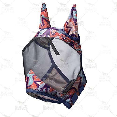 Harrison Howard LumiVista Horse Fly Mask Standard with Ears UV Protection for Horse Abstract Graffiti M Cob