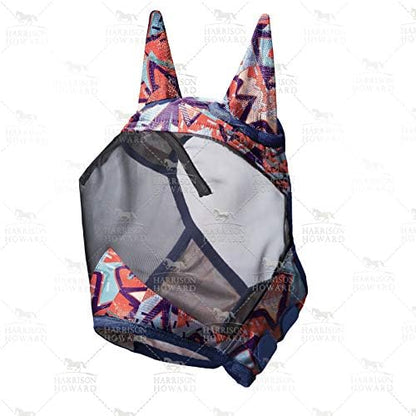 Harrison Howard LumiVista Horse Fly Mask Standard with Ears UV Protection for Horse Abstract Graffiti M Cob