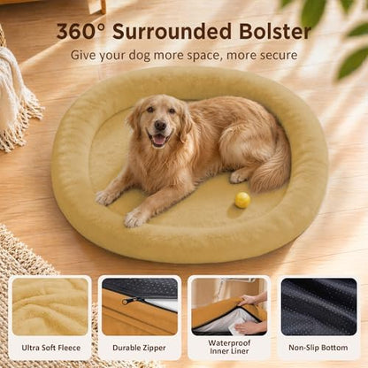 Waterproof Orthopedic Dog Bed for Extra Large Dogs, Orange