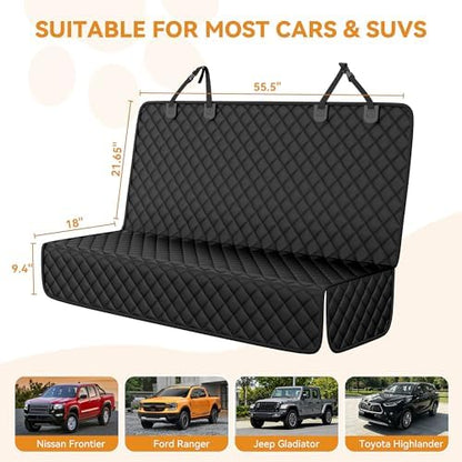 PETICON Waterproof Pet Bench Seat Covers for Midsize & Large SUVs
