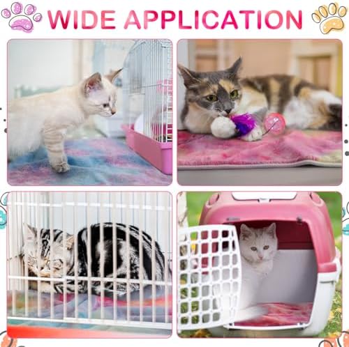 Reginary 4 Pcs Guinea Pig Fleece Cage Liners, Tie Dye, 24 x 16 Inch