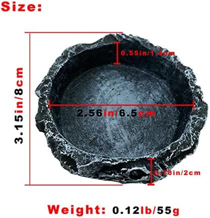 2 Pack Reptile Feeding Dish Corner Bowl, Reptile Water Dish Food Bowl Feeding Terrarium Bowls for Bearded Dragon Lizard Frog Gecko Tortoise Hermit Crab