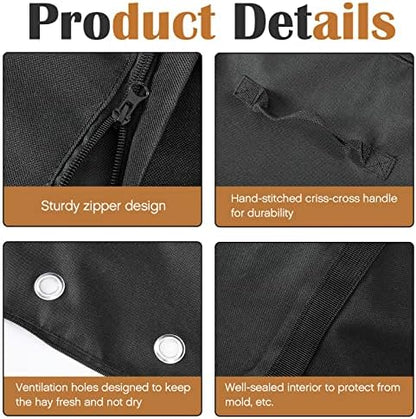 Hay Bale Storage Bag-600d 44.4" x 22.8" x 18.7'' Extra Large Horse Hay Bag
