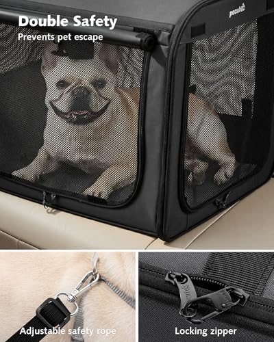 Dog Car Carrier Light Weight 24×17.7×20.5in, Foldable Dog Carrier, Dark Gray