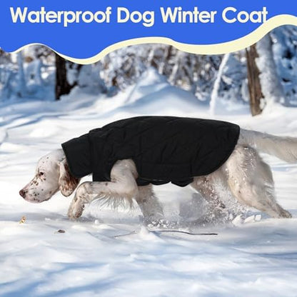 MIGOHI Reversible Dog Coat,Warm Dog Coats with Leash Hole,Red, S