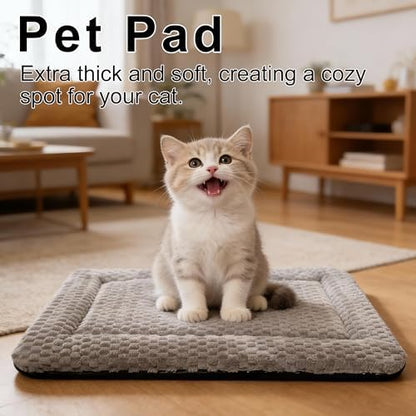 Dog Bed Mat – Soft & Comfortable Dog Kennel Pad for Crate – Durable Crate Bed & Mat for Dogs & Cats (Light Gray, XS(18"*14"*1.5"))
