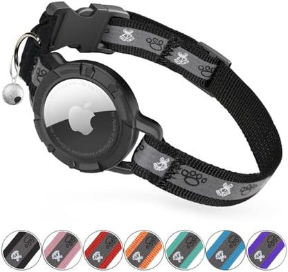 Reflective AirTag Cat Collar, Integrated Cat Collar with Air Tag Holder