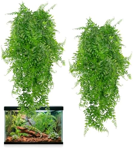 RAINFLOW 2PCS Fake Hanging Plants - Artificial Reptile Habitat Vines
