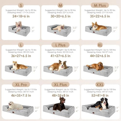 EHEYCIGA Orthopedic XXL Dog Bed, Waterproof Washable XL Big Pet Bed 46"