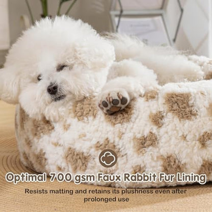 Avont Donut Dog Bed, Calming Round Pet Bed for Small & Medium Dogs, Cats