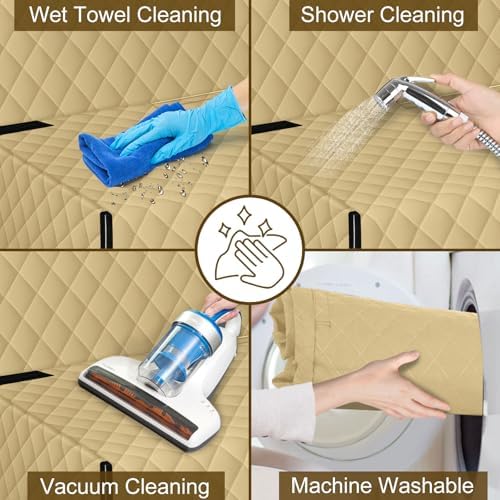 Waterproof Dog Backseat Cover for Cars, Non-Slip Pet Seat Protector, Khaki