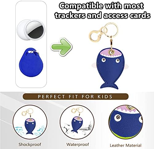 BORKUANA PU Leather Keychain Holder Protective Case Compatible with AirTag