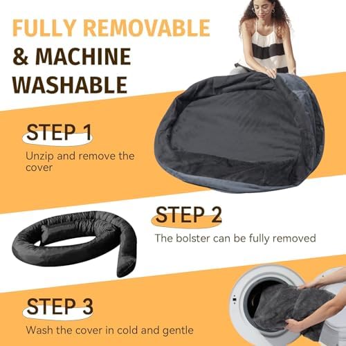 Waterproof Orthopedic Dog Bed for Large Dogs, Dark Grey