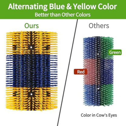 Livestock Scratch Brush, 4Pcs Cattle Scratcher Brush for Grooming, Upgraded Extra Large Horse Brush, Relieve Itching on the Back, Goat Scratcher for Horse, Cow, Pig, Sheep (XL Size Yellow)