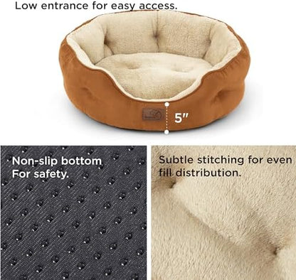 Bedsure Small Dog Bed Washable,Round Cat Beds for Indoor Cats,25in