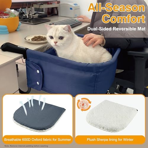 Extra-Sturdy Cat Desk Bed for Large Cats 50lbs Desk Cat Bed Attachment