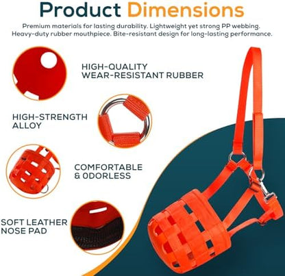 Durable Ventilated Grazing Muzzle with Attached Breakaway Halter - Lightweight Horse Muzzle, Supports Natural Grazing, Restricts Food Intake, Padded Noseband