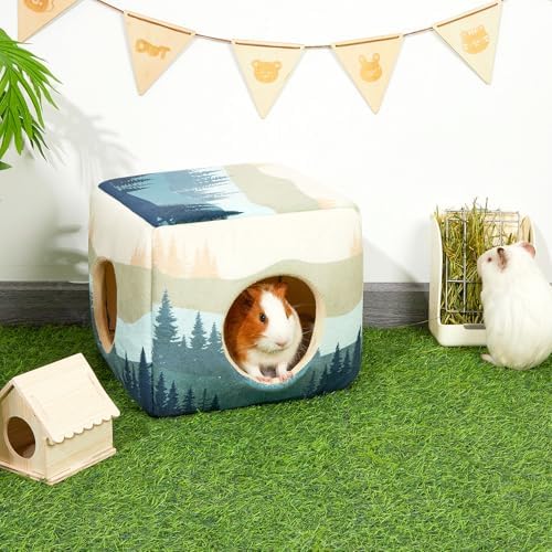 Bienbee Guinea Pig Hideout, Washable Plush House for Small Animals