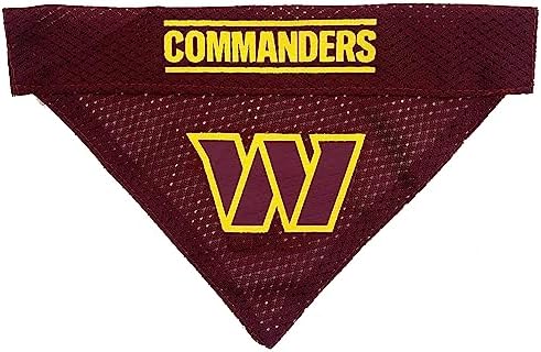 Pets First NFL Dog Bandana - Washington Commanders Reversible PET Bandana. 2 Sided Sports Bandana with a Premium Embroidery Team Logo, Small/Medium. - 2 Sizes & 32 NFL Teams Available (WAC-3217-S-M)