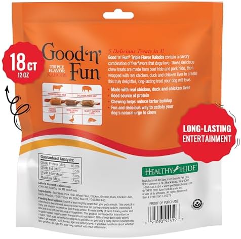 Good 'n' Fun Kabobs Long-Lasting Dog Treat Made With Real Protein, 12 oz