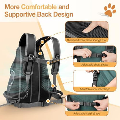 YUDODO Dog Front Carrier Backpack, Top & Side Windows Dog Backpack