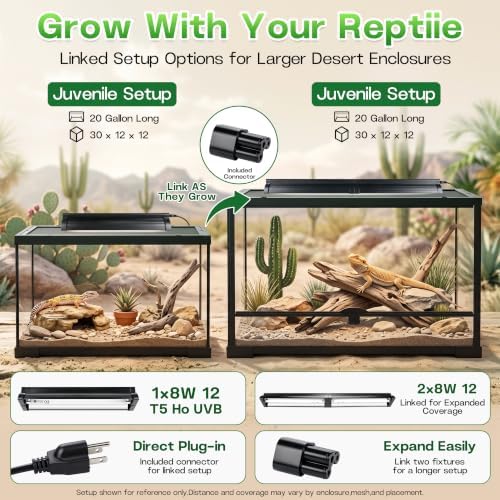 UVB Light for Reptiles 12in 8W T5 HO 10.0 UVB Kit w/Bulb Dragon Tank