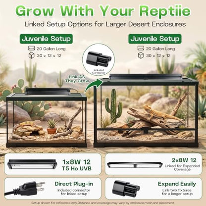UVB Light for Reptiles 12in 8W T5 HO 10.0 UVB Kit w/Bulb Dragon Tank