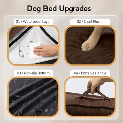 MEKIY Orthopedic Waterproof Dog Bed with Sides for Extra Large Sizes Dogs