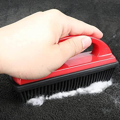 Rubber Brush - Effortless Pet Hair & Lint Removal for Couches & Clothes Red
