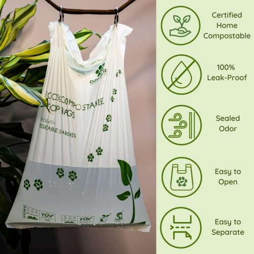 Pawtria Home Compostable Dog Poop Bags (240) with Paper Poop Bag Dispenser