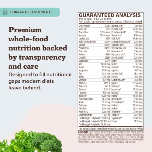 Natural Dog Company Super Greens Food Topper for Dogs, 8oz – Multivitamin & Superfood Powder – Immune, Digestive & Skin & Coat Support – No Fillers or Artificial Preservatives – All Life Stages