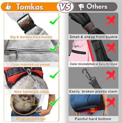 Tomkas Dog Sling Carrier for Small Dogs Puppy Carrier for Small Dogs (Grey, for Pets Weight 2-7 lbs)