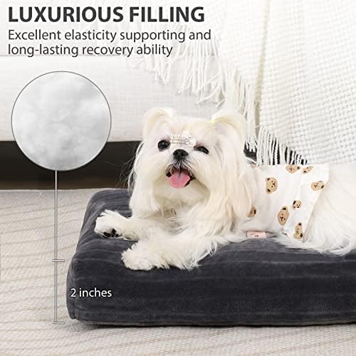 KSIIA Washable Dog Crate Bed Kennel Mat for XX-Small Dogs,17 x 11 Inch,Gray