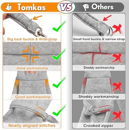 Tomkas Dog Cat Carrier Sling Classic Pocket & Classic Strap(S,Grey)